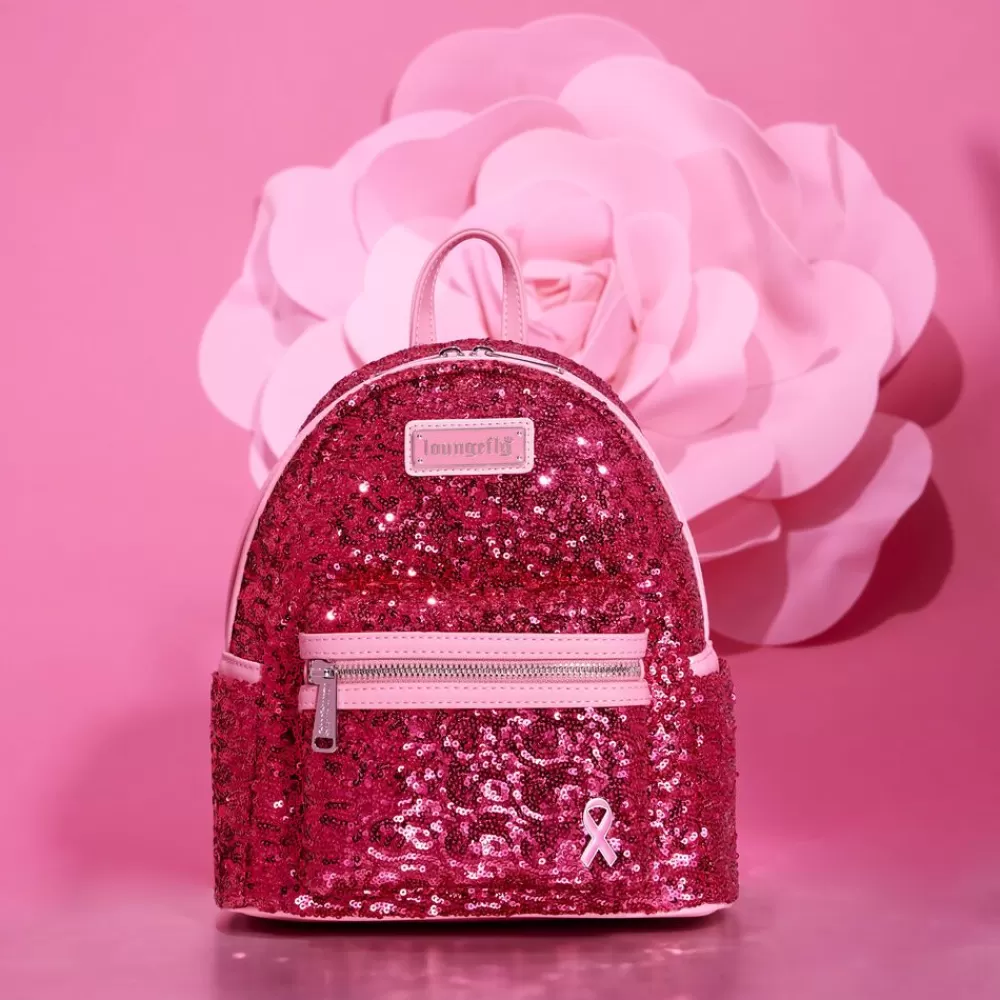 Breast Cancer Research Foundation Exclusive Pink Ribbon Sequin Mini Backpack Cheap