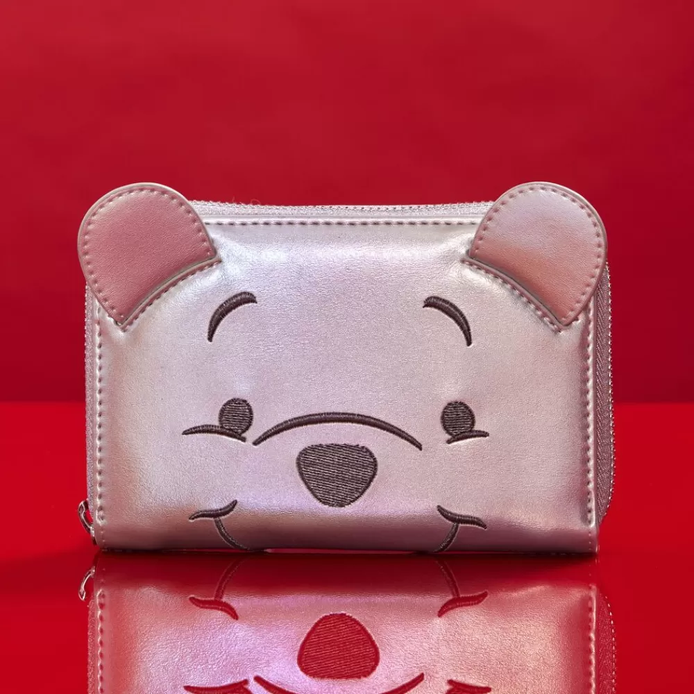 Disney 100 Exclusive Platinum Winnie The Pooh Cosplay Zip Around Wallet New