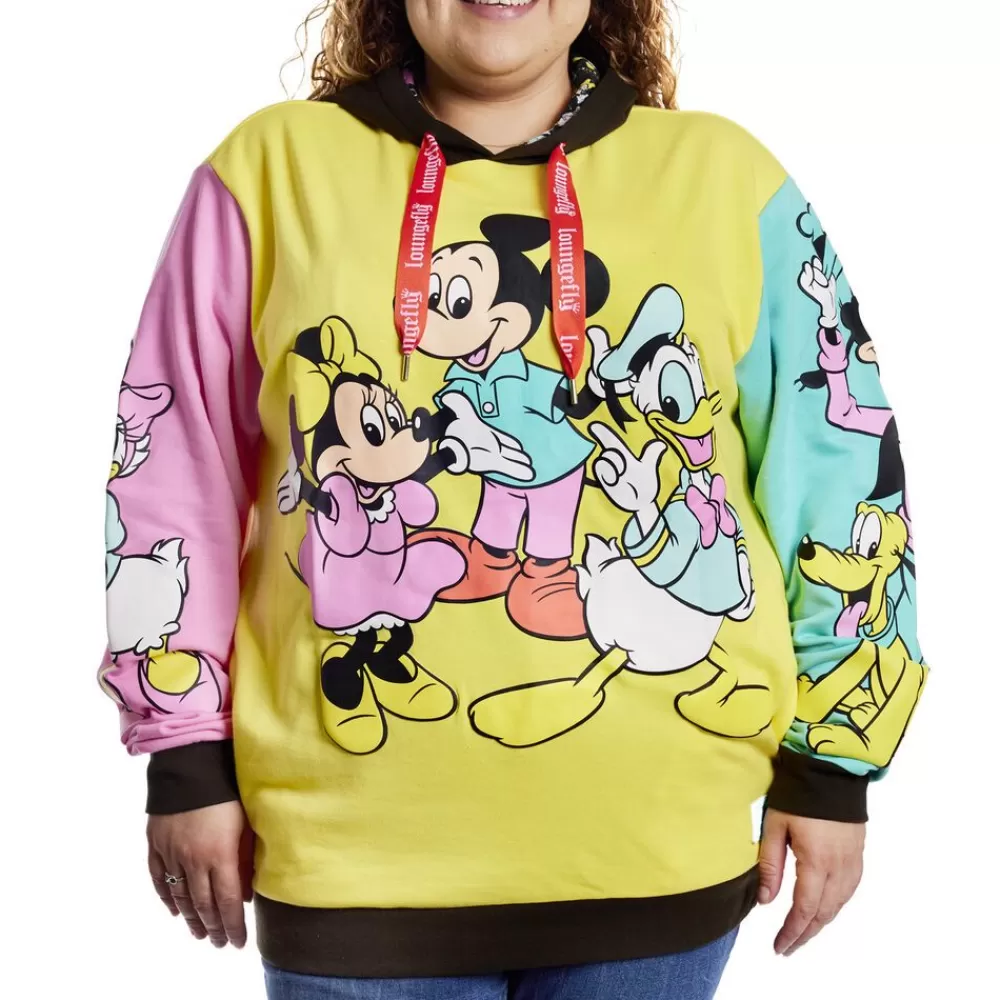 Disney 100 Mickey & Friends Classic Color Block Unisex Hoodie New