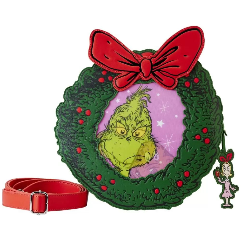 Dr. Seuss ' How The Grinch Stole Christmas! Wreath Lenticular Crossbody Bag Cheap