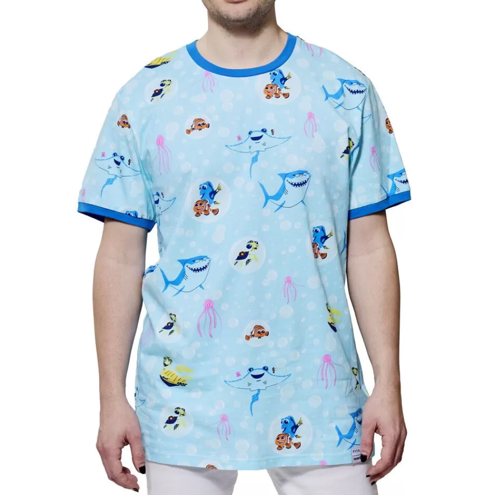 Pixar Finding Nemo 20Th Anniversary Bubbles Unisex Ringer Tee Fashion