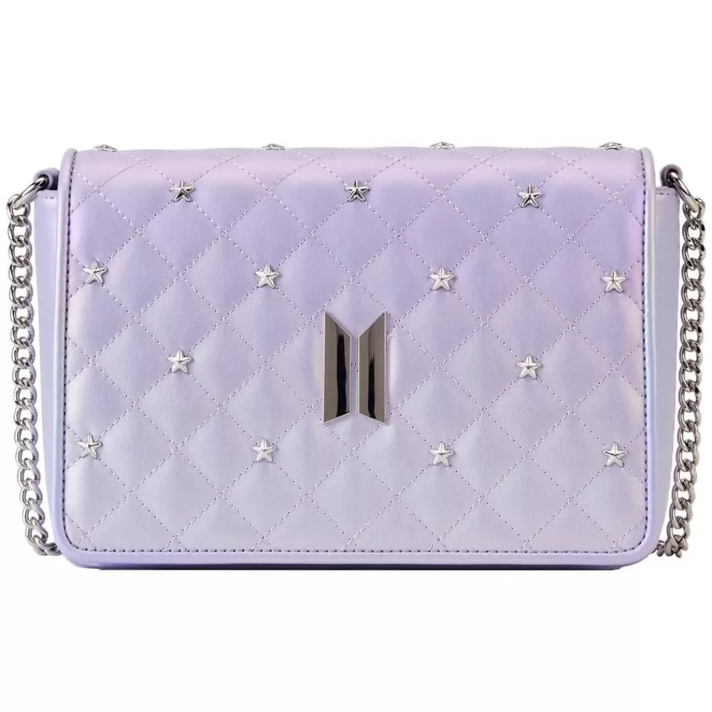 BTS Funko Pop! By Loungefly Logo Iridescent Purple Crossbody Bag Flash Sale