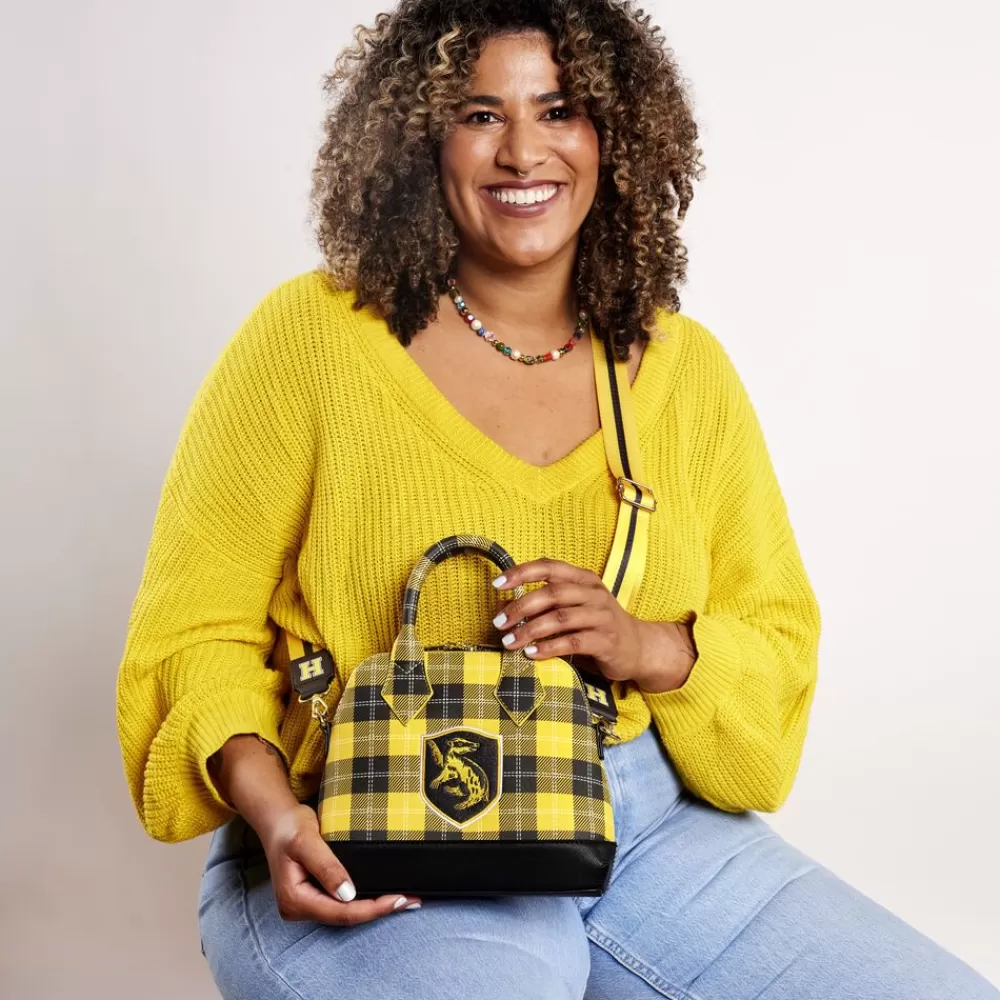 Harry Potter Hufflepuff Patch Varsity Plaid Crossbody Bag Flash Sale