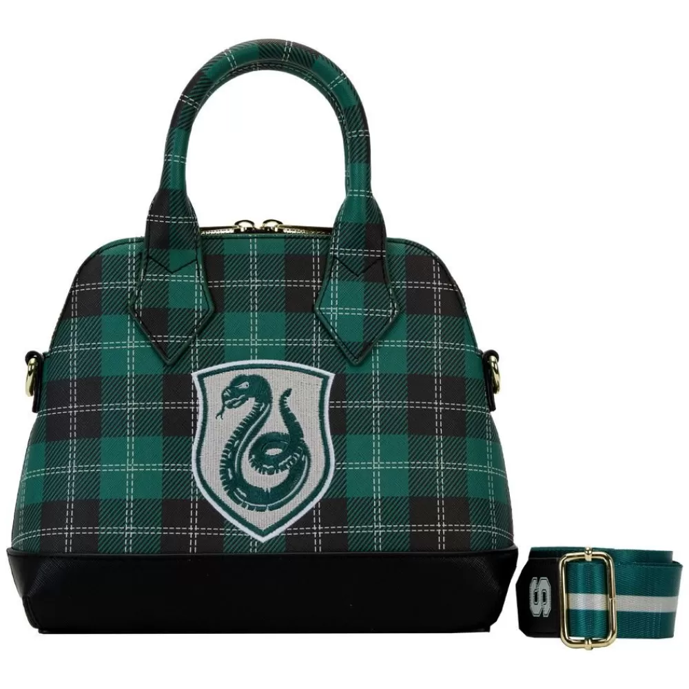 Harry Potter Slytherin Patch Varsity Plaid Crossbody Bag Best Sale