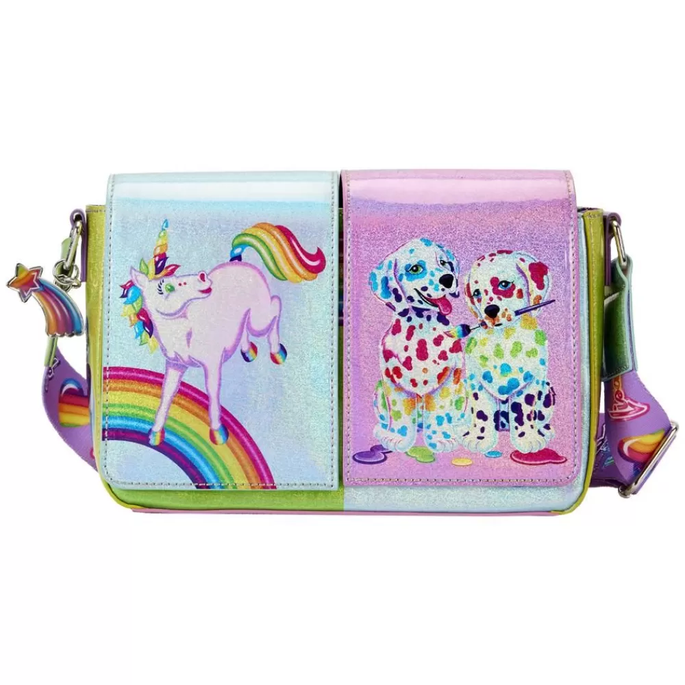 Lisa Frank Holographic Glitter Color Block Crossbody Bag Cheap