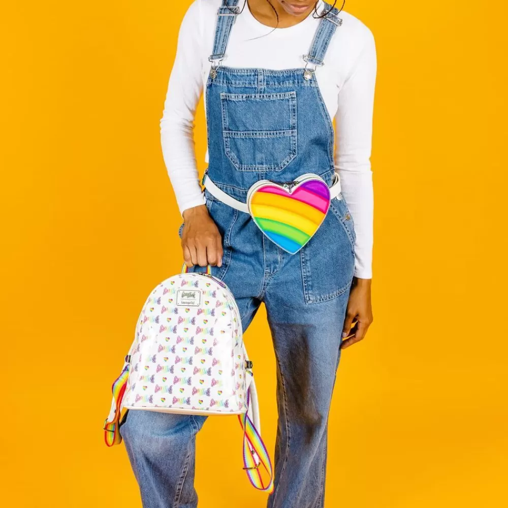 Lisa Frank Rainbow Heart Mini Backpack With Waist Bag Sale