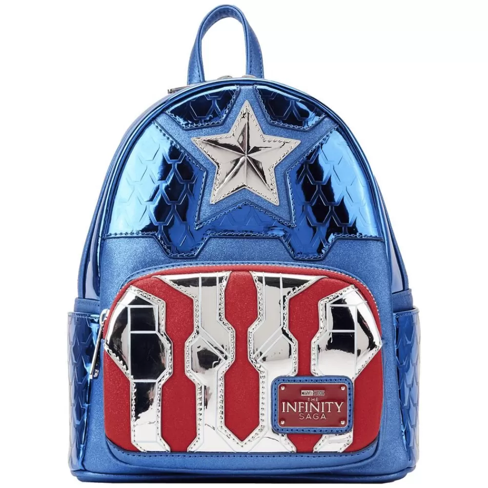 Marvel Metallic Captain America Cosplay Mini Backpack Online