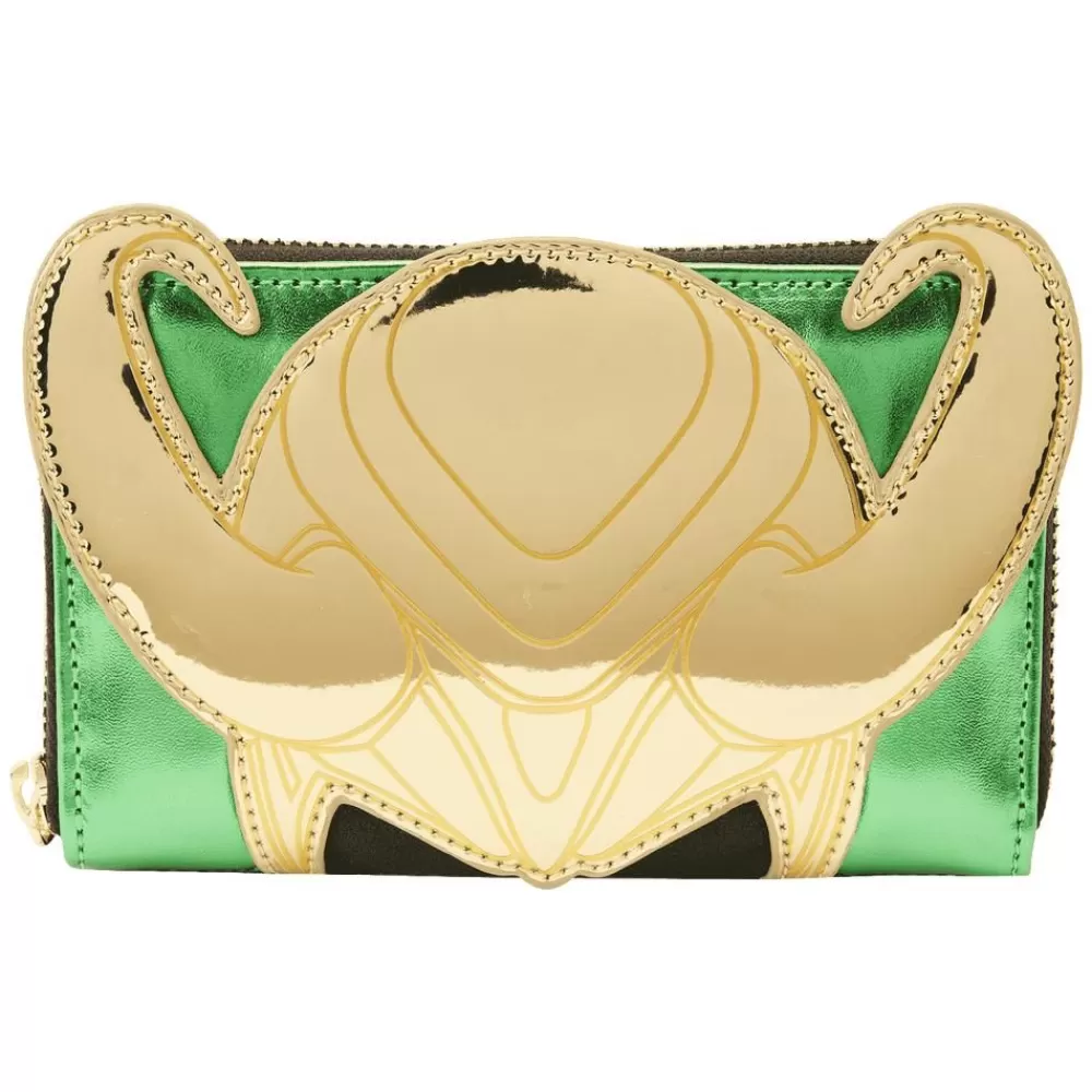 Marvel Metallic Loki Cosplay Zip Around Wallet Outlet