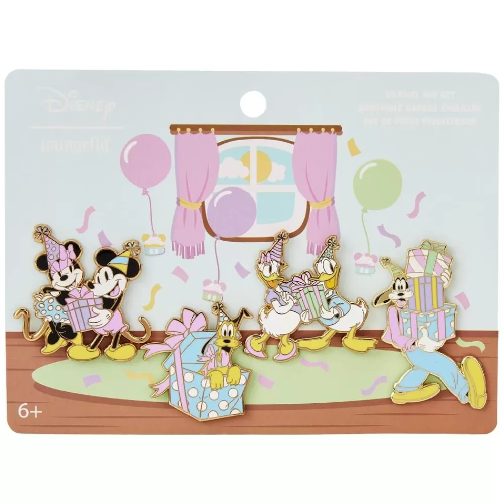 Disney Mickey & Friends Birthday Celebration 4Pc Pin Set Discount