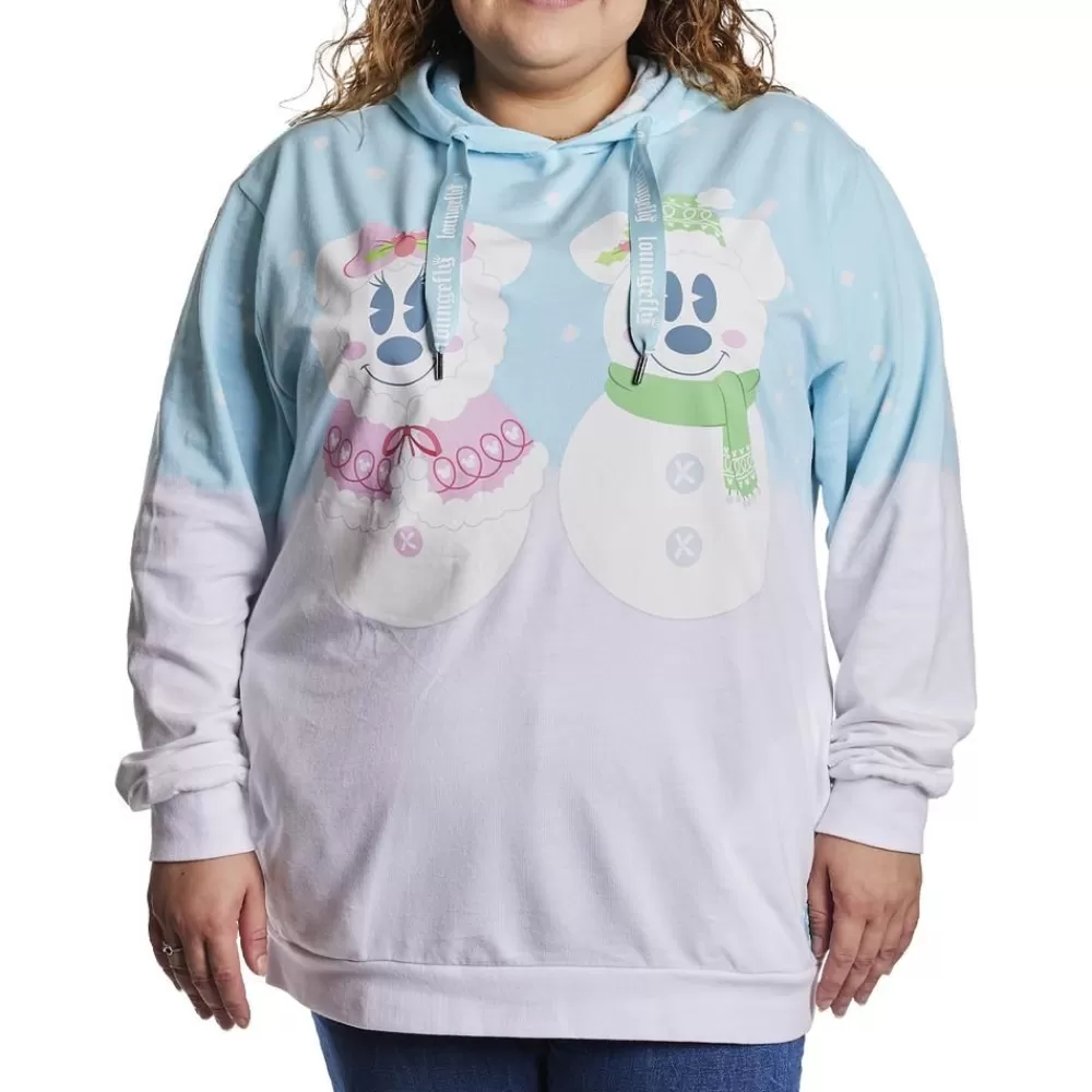 Disney Mickey & Minnie Pastel Snowman Unisex Hoodie Outlet