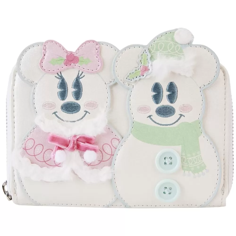 Disney Mickey & Minnie Pastel Snowman Zip Around Wallet Best Sale