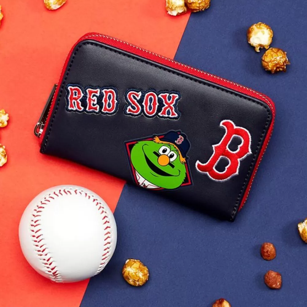 MLB Boston Red Sox Patches Zip Around Wallet Cheap