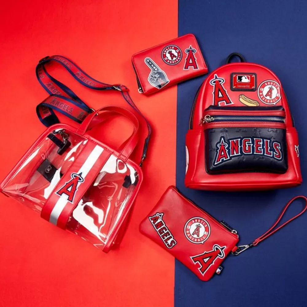 MLB La Angels Patches Zip Around Wallet Fashion