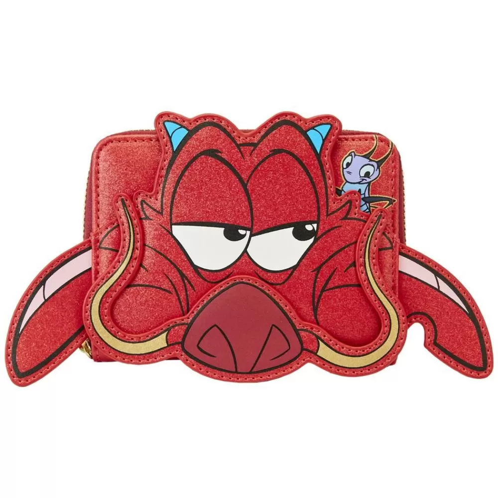 Disney Mulan 25Th Anniversary Mushu Glitter Cosplay Zip Around Wallet New