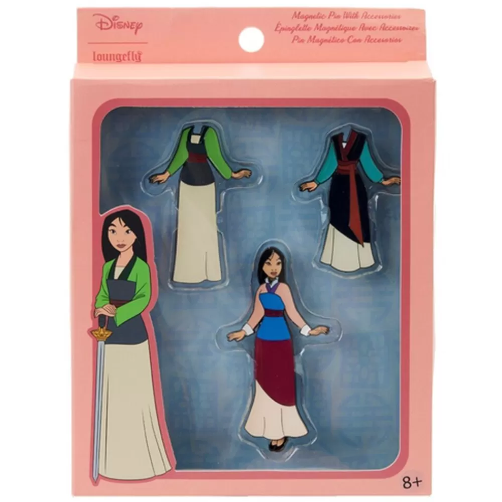 Disney Mulan Paper Doll Magnetic Pin Set Clearance