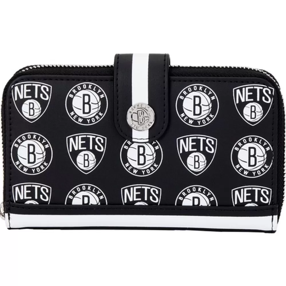 NBA Brooklyn Nets Logo Zip Around Wallet Store