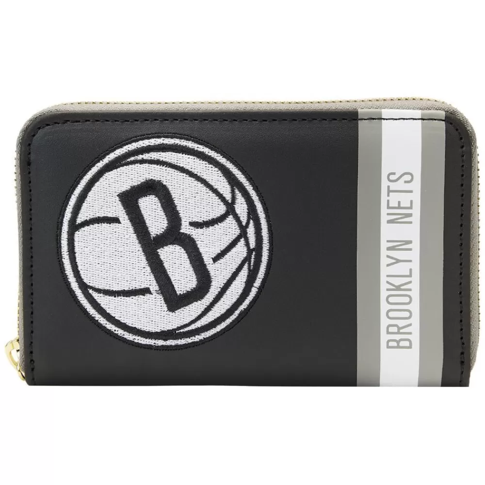 NBA Brooklyn Nets Patch Icons Zip Around Wallet New