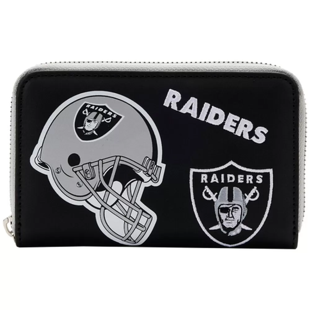 NFL Las Vegas Raiders Patches Zip Around Wallet Cheap