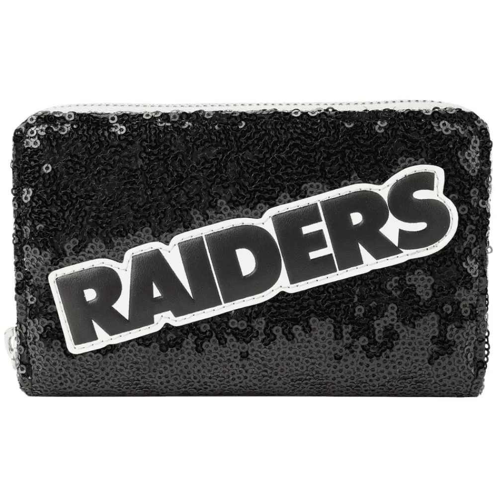 NFL Las Vegas Raiders Sequin Zip Around Wallet Cheap