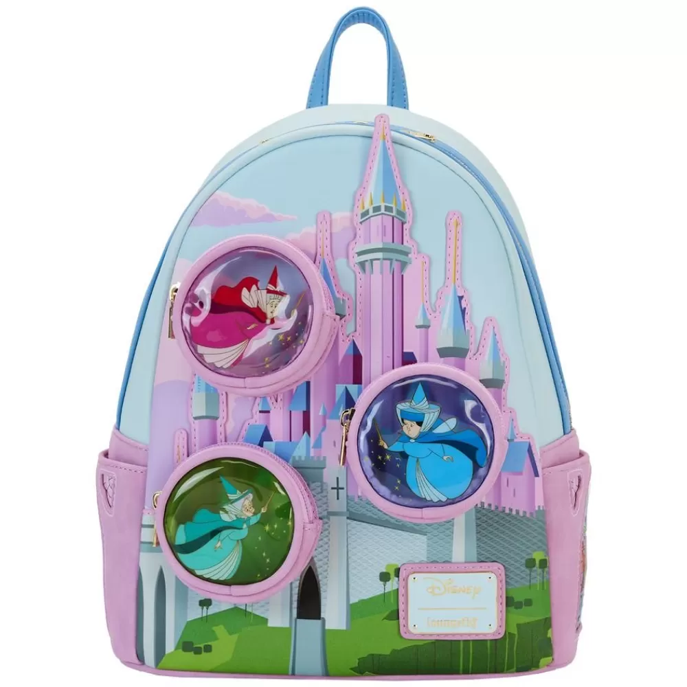 Disney Sleeping Beauty Castle Three Good Fairies Stained Glass Mini Backpack Cheap