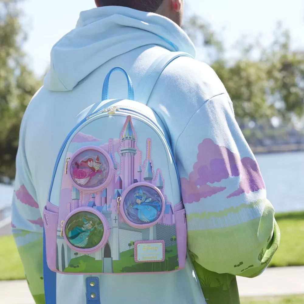 Disney Sleeping Beauty Castle Three Good Fairies Stained Glass Mini Backpack Cheap