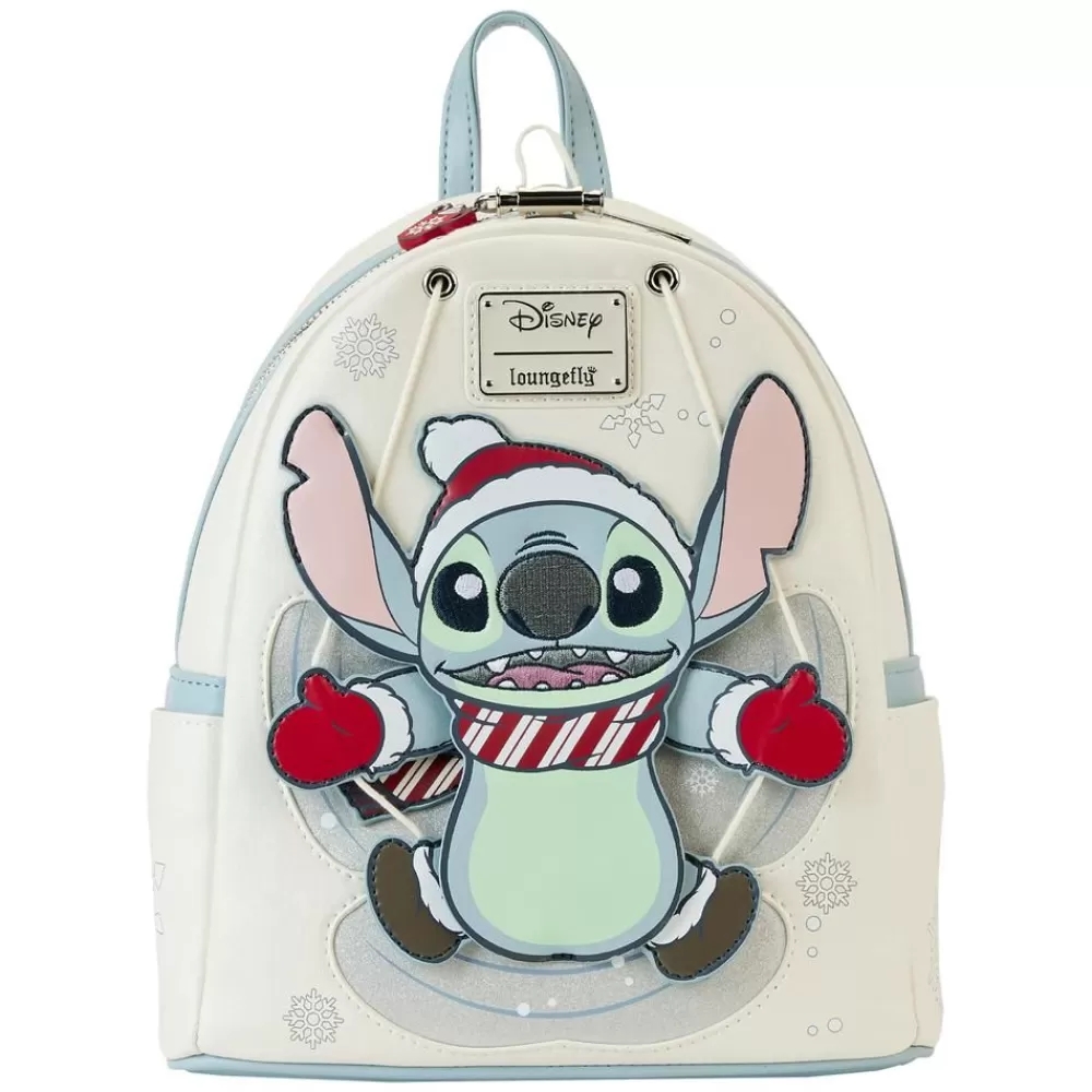 Disney Stitch Holiday Snow Angel Glitter Mini Backpack Cheap