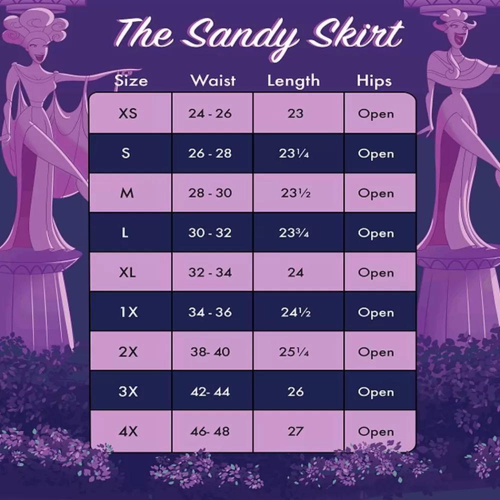 Disney Stitch Shoppe Hercules Muses Sandy Skirt Discount