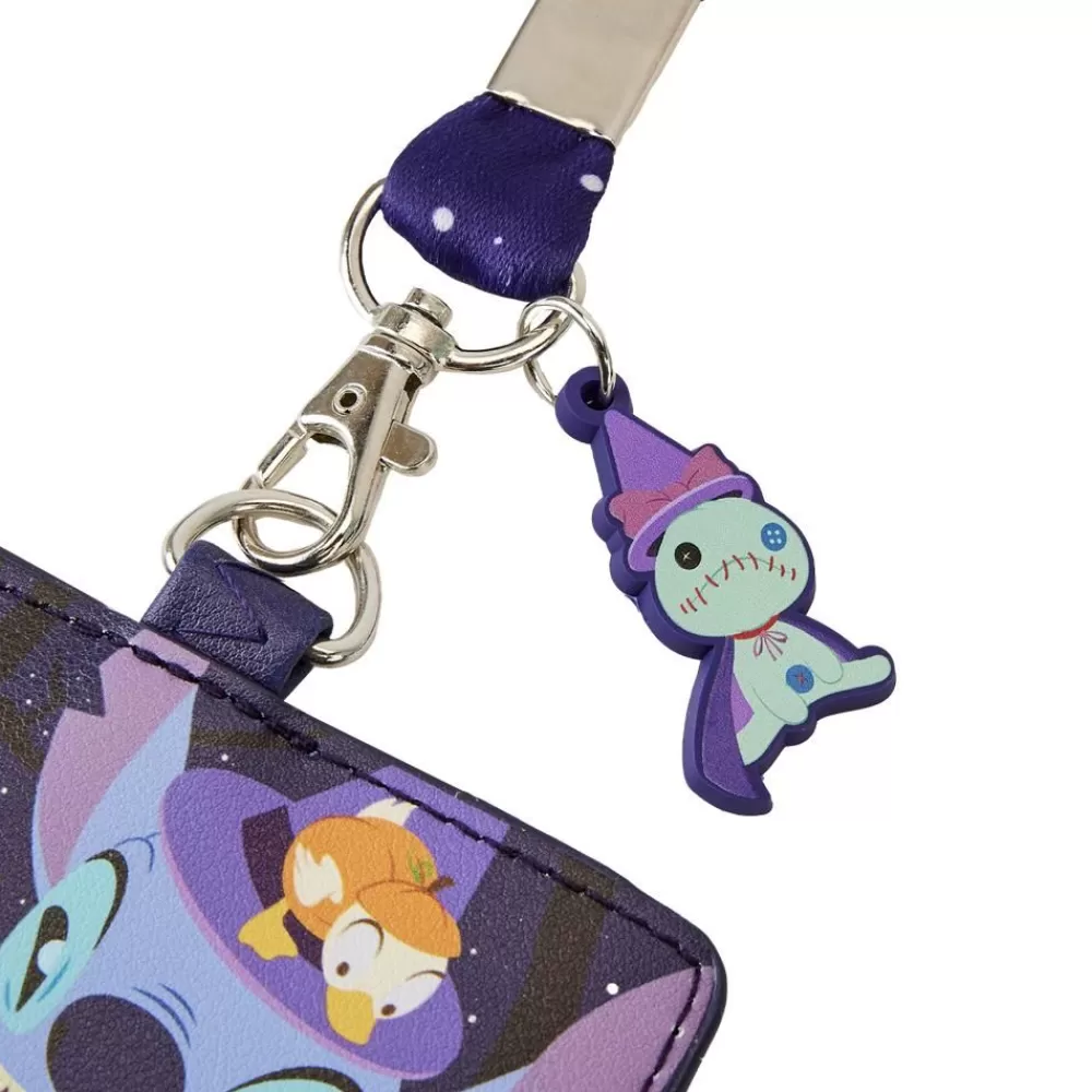 Disney Stitch Spooky Stories Halloween Lanyard With Card Holder New