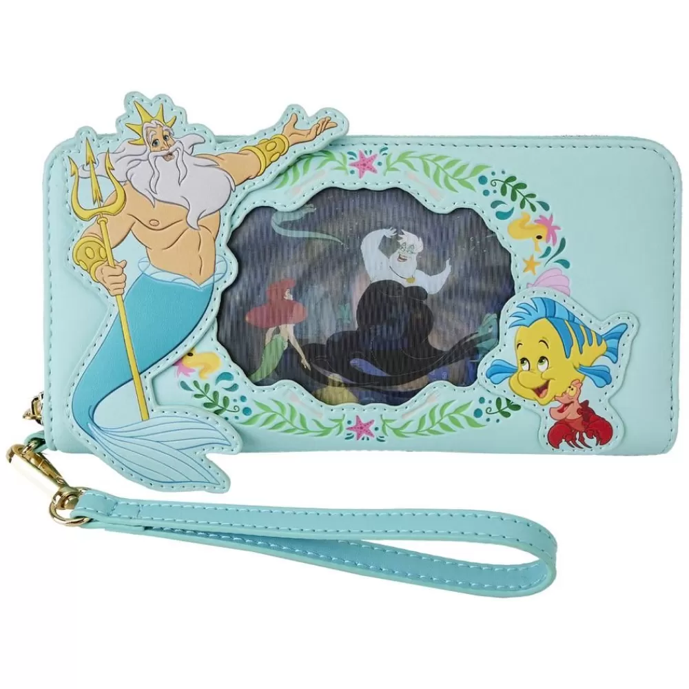 Disney The Little Mermaid Princess Series Lenticular Zip Around Wristlet Wallet Best Sale